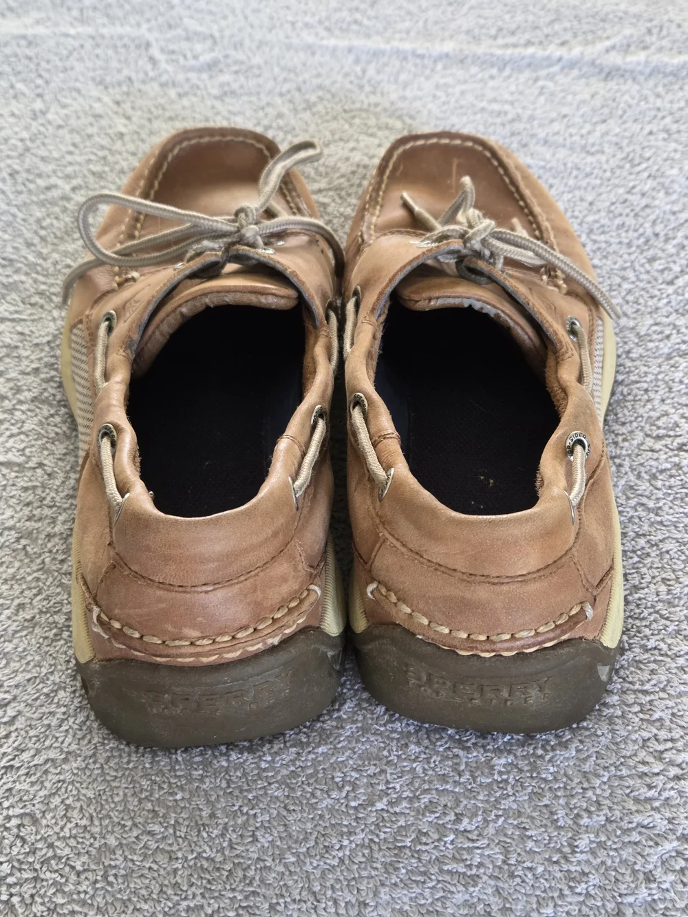 Sperry Men's Brown Leather Boat Shoes - Classic Lace-Up Size 11M